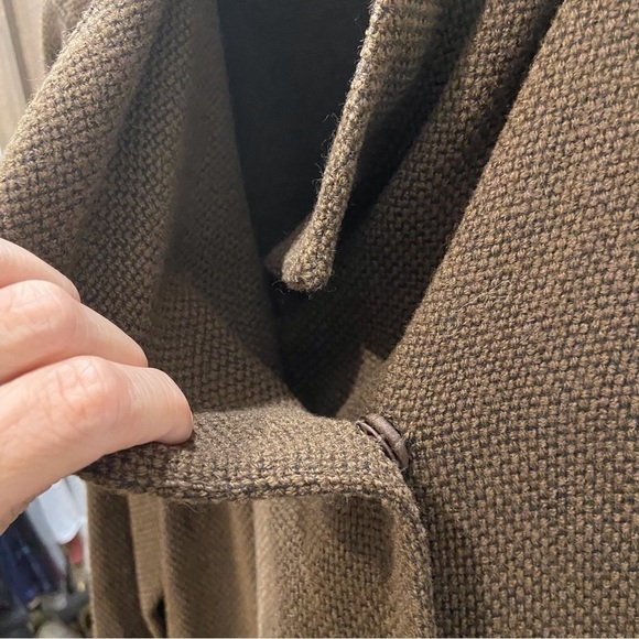 Eileen Fisher Medium Jacket Coat Cowl Neck Wool Blend Mid length Tweed - Picture 6 of 13